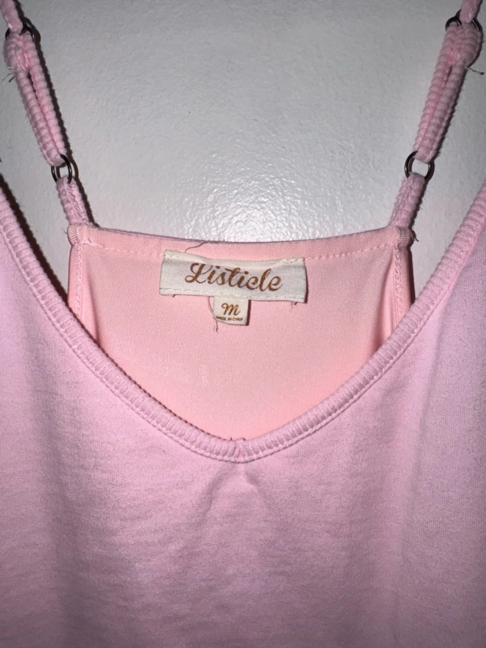 Listicle Pink Romper Dress Built-In Shorts Mini Cami Pockets Medium - Picture 6 of 6